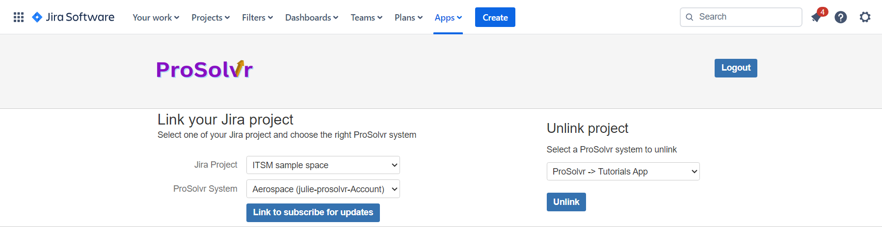 ProSolvr Jira Login connection successful