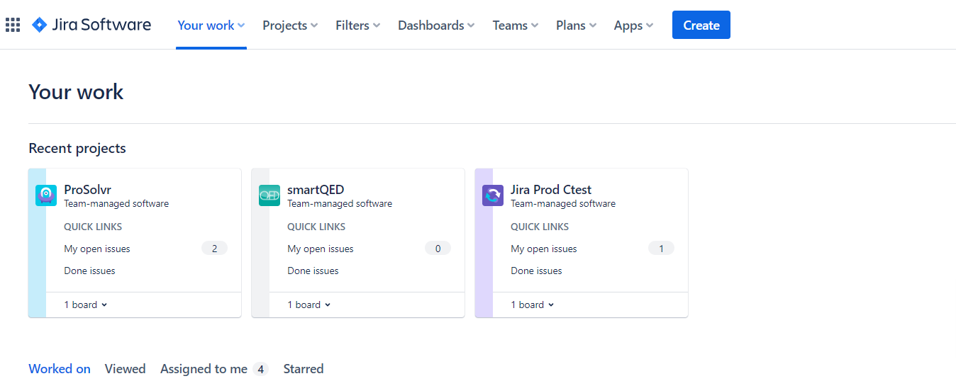 ProSolvr Jira landing page